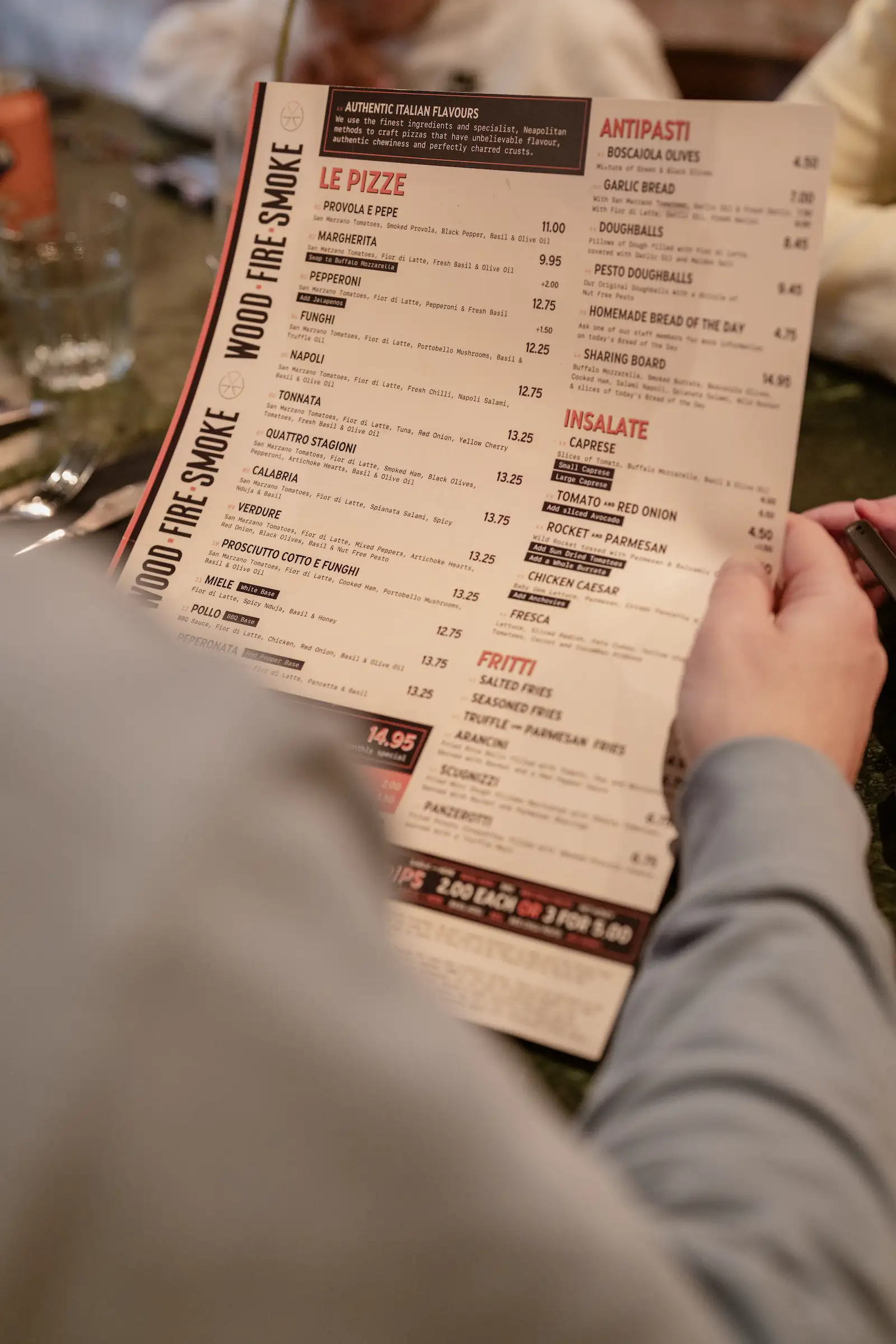Photo of someone browsing the menu.